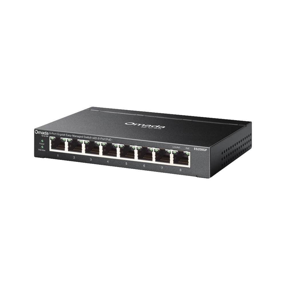 Tp-Link - ES208GP - Omada 8-Port Gigabit Easy Managed Switch with 8-Port PoE+