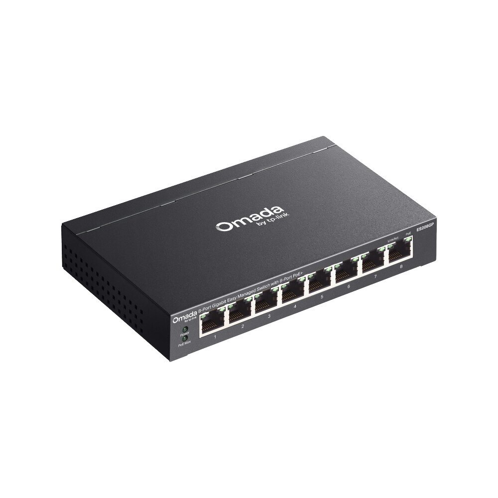 Tp-Link - ES208GP - Omada 8-Port Gigabit Easy Managed Switch with 8-Port PoE+