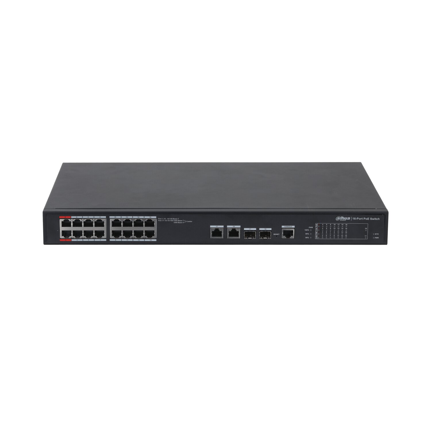 PFS4218-16ET-190 16 Port PoE Switch (16FE PoE + 2GE Kombo + 2GE SFP Kombo, Toplam 190W PoE )