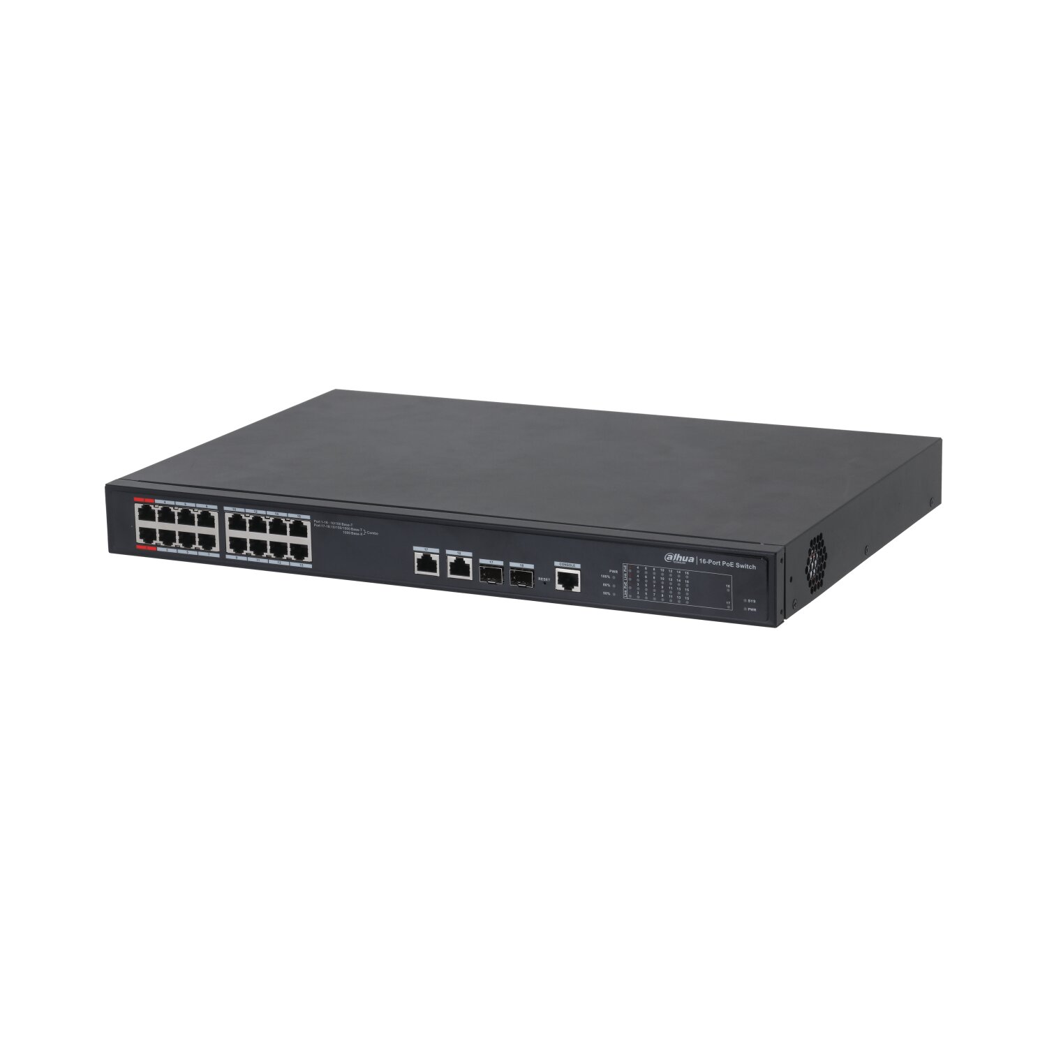 DH-PFS4218-16ET-190 16-port 100 Mbps + 2-port Gigabit Managed PoE Switch