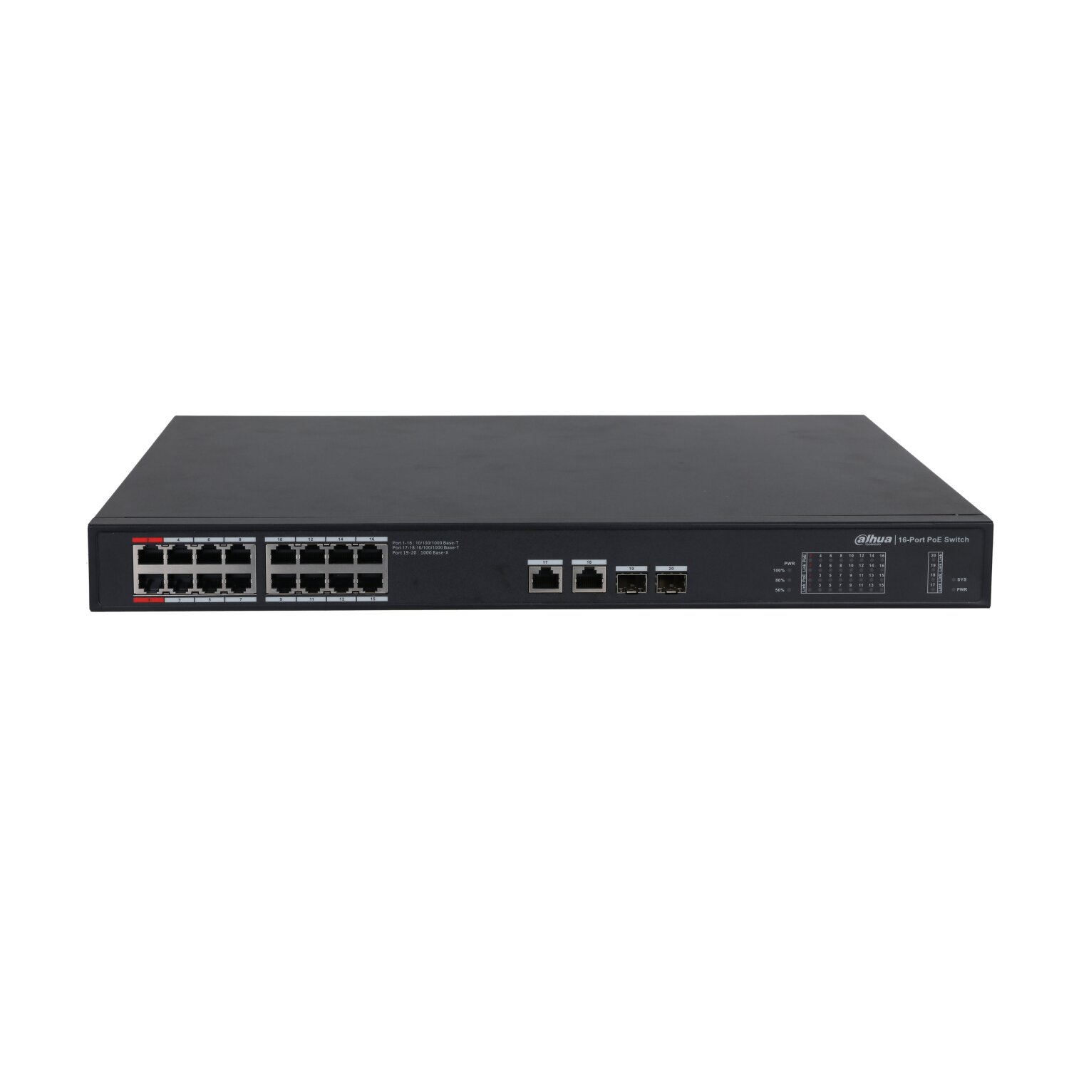 PFS3220-16GT-240 (16xPoE 240W),2GE Uplink,2xCombo SFP Switch