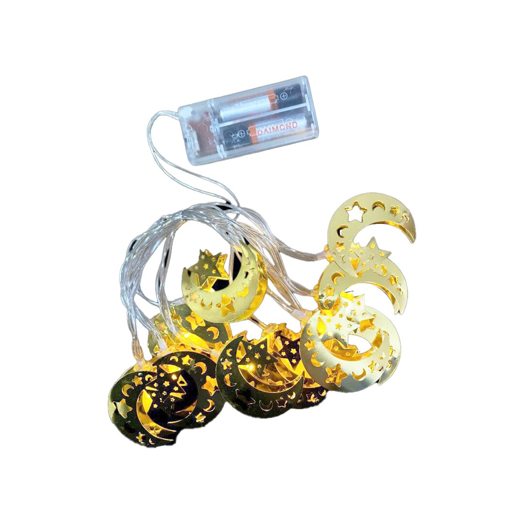 ALASKA COMPANY SDR-1 ( AY YILDIZ MODEL=10PCS ) ( GOLD METAL ) ( PİLLİ ) DEKORATİF RAMAZAN LED IŞIK & LAMBA ( 2MT KABLO )*100 ALASKA COMPANY SDR-1 ( AY YILDIZ MODEL=10PCS ) ( GOLD METAL ) ( PİLLİ ) DEKORATİF RAMAZAN LED IŞIK & LAMBA ( 2MT KABLO )*100