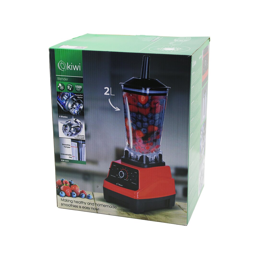 KİWİ KSB-2251 PRO STANDLI BLENDER (BUZ KIRICI) ÇOK AMAÇLI BLENDER DOĞRAYICI (1500W)(6 BIÇAK)(HAZNE=2LT )(9 KADEME HIZ)*6