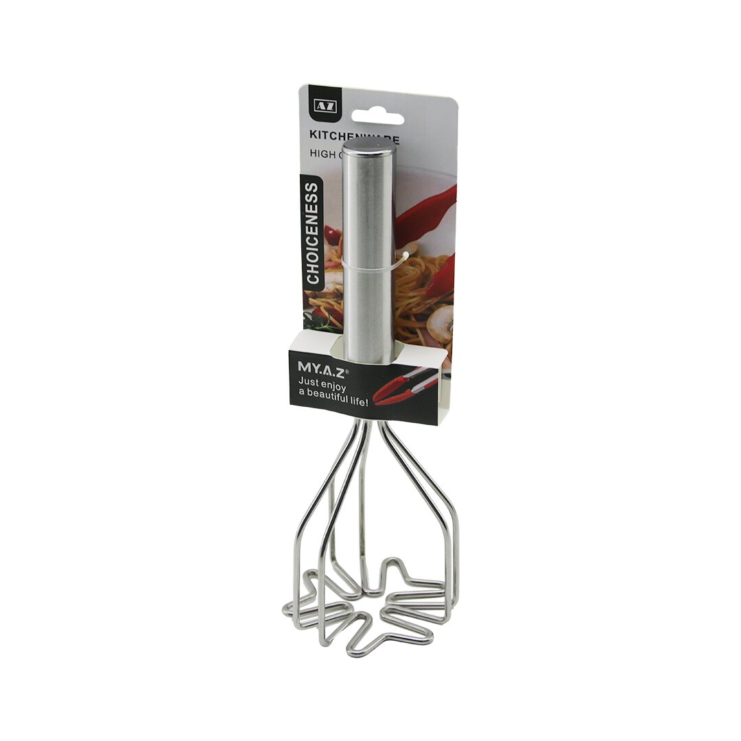 MY.A.Z KITCHENWARE CHOICENESS YAKUT-13372 ( PASLANMAZ ÇELİK ) PATATES EZİCİ ( KALP ŞEKİL ) ( METAL SAPLI ) ( 25.5CM )*96