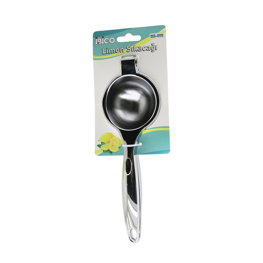 İBİCO İ22-090  ( LÜX ) ( KOLLU PRES MODELİ ) ( ÇELİK METAL ) LİMON & MEYVE SIKACAK ( ÇAP: 7CM ) (DERİNLİK: 4CM) (SAPLI : 21.5CM)*50