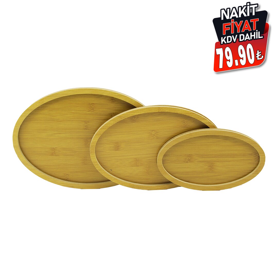 PABLITO HOME PBT-315  ( OVAL ) ( 3 BOY ) ( AHŞAP MDF ) SUNUM TEPSİ SETİ ( 13.5X23.5CM - 19.5X29.5CM - 23.5X33.5CM )*24=K                     qwe1
