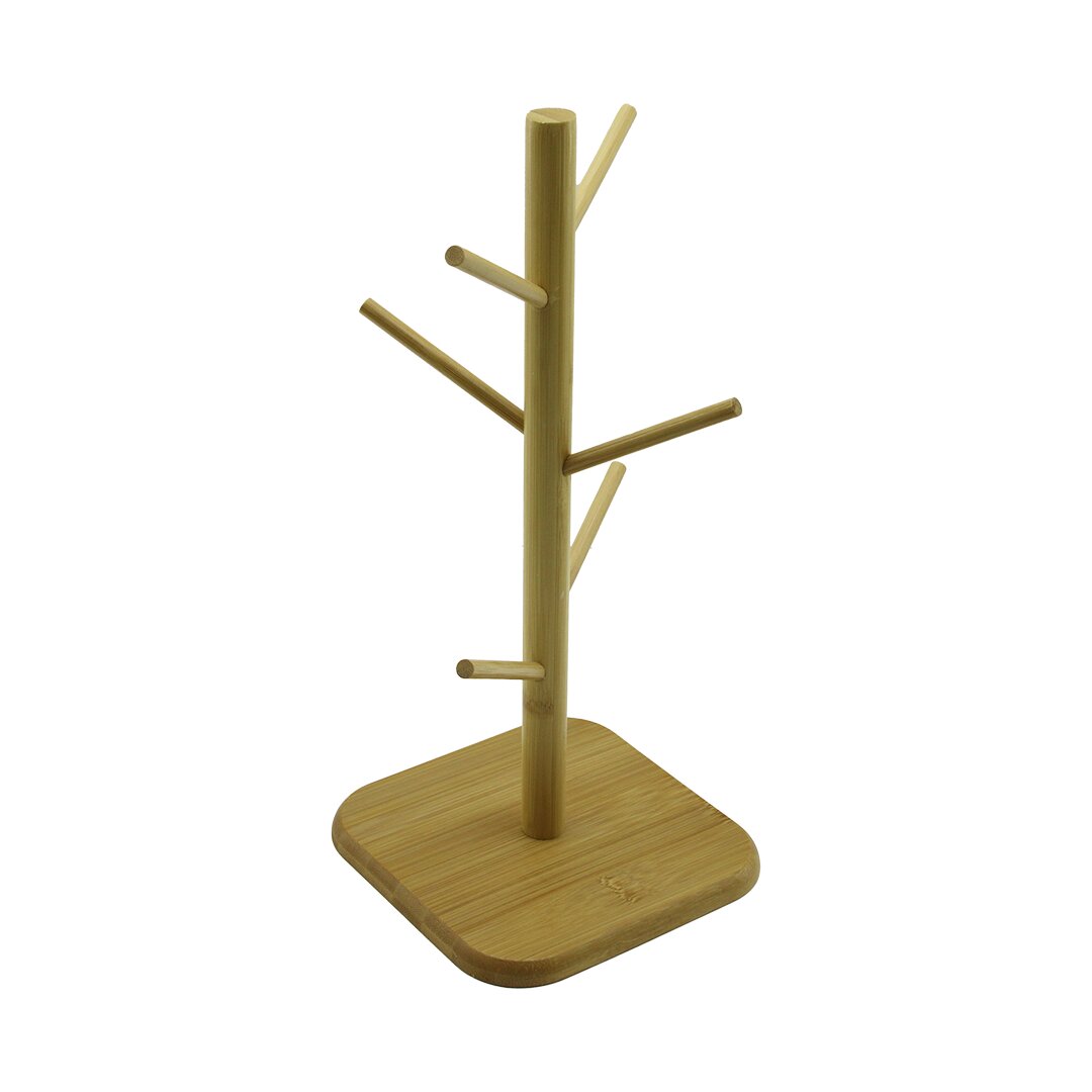 PABLITO HOME PBT-540 ( 6 KOLLU ) ( AHŞAP BAMBU ) ORGANİZER ASKILIK ( FİNCAN & KUPA BARDAK ) (KARE TABAN=16CM) (Y=34.5CM)*48                     qwe1