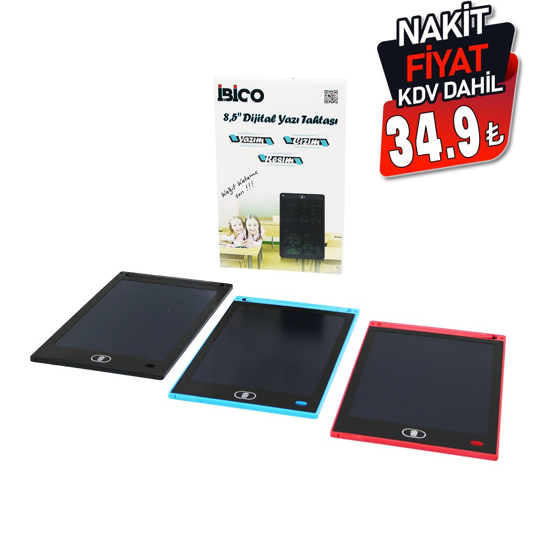 İBİCO İ11-012 ( 8.5" ) ( DİJİTAL) YAZI TAHTASI TABLET ( YAZIM & ÇİZİM & RESİM ) ( PİLLİ ) ( LCD WRİTİNG TABLET )*200