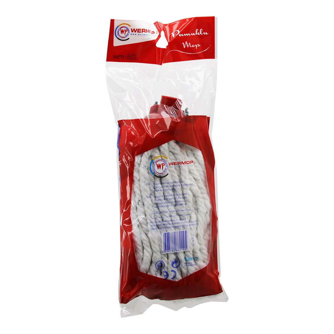 WERMOPLAST WM-501 ( ÖRGÜLÜ İPLİ= 20CM ) PÜSKÜL PAMUKLU MOP*80