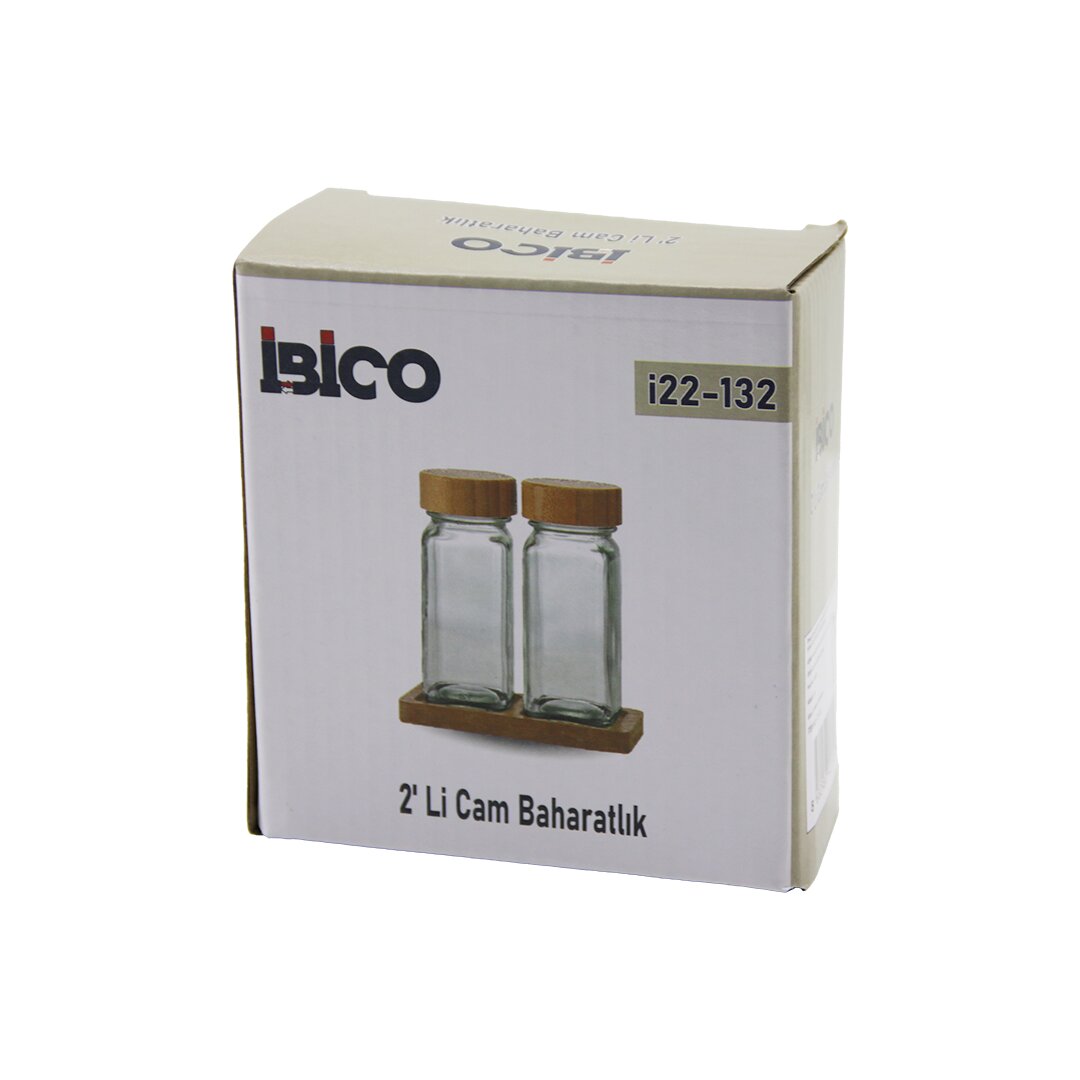 İBİCO İ22-132 ( 2PCS ) BAMBU TUZLUK & BİBERLİK & BAHARATLIK*48