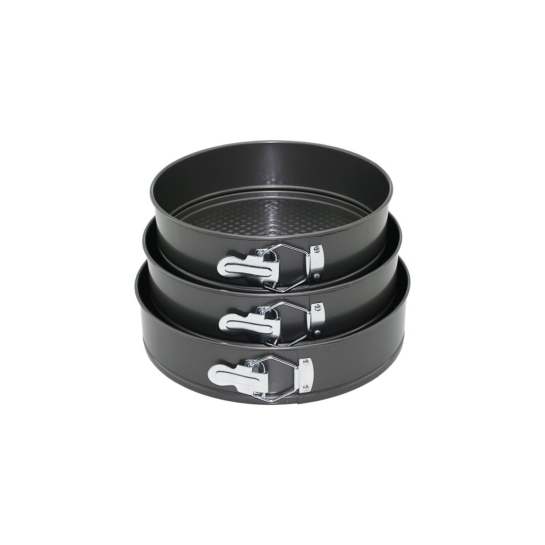 SPRINGVORMEN RA-027 ( 3 BOY ) ( YUVARLAK ) ( METAL & KELEPÇELİ ) KEK KALIP SETİ ( 24-26-28CM )*12