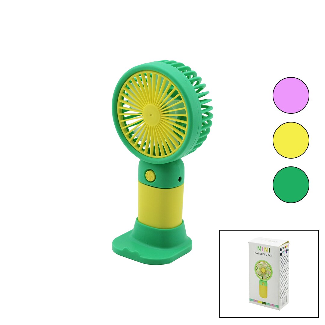 MINI HANDHELD (USB ŞARJ) MİNİ EL FANI (ÇAP:7.7CM & Y:15CM) (SABİT BAŞLIK) (TELEFONLUKLU M.ÜSTÜ AYAK)(BRKT-726492-726539) MİNİ VANTİLATÖR*240