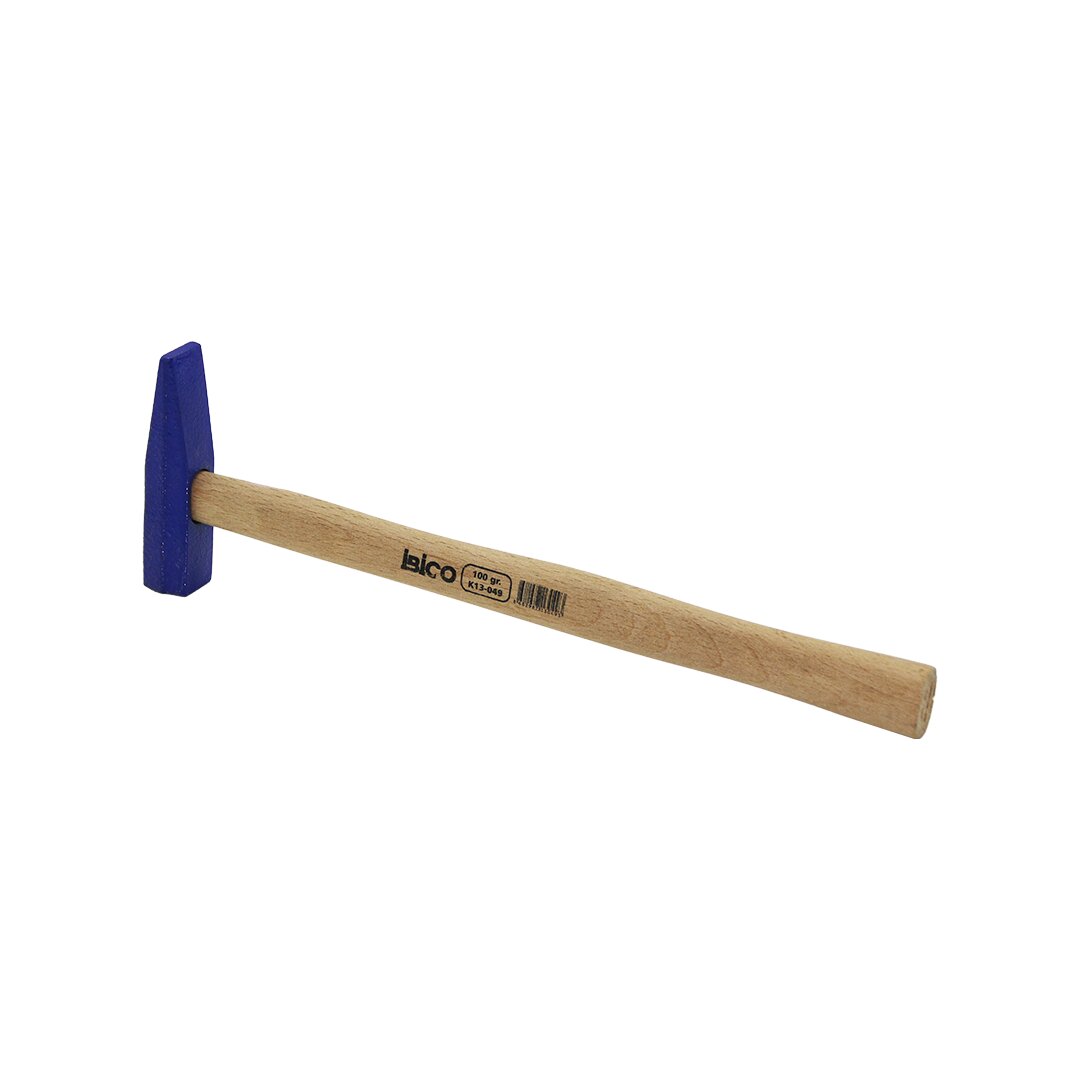 İBİCO K13-049 ( 100GR ) ( MAVİ ) ÇEKİÇ ( AHŞAP SAPLI= 26CM ) ( PASLANMAZ & DEMİR DÖVME & ALAŞIMLI ÇELİK )*12=K