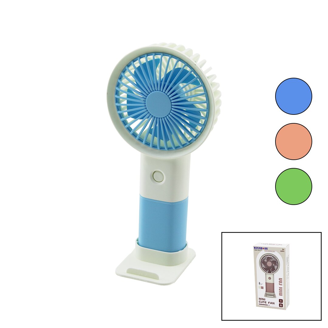 WINNBOSS EKL-17 B399-11 (USB ŞARJ) MİNİ EL FANI (ÇAP:8.1CM & Y:17CM) (SABİT BAŞLIK) (3KADEME HIZ) (TELEFONLUKLU AYAK) MİNİ VANTİLATÖR*144                     qwe6