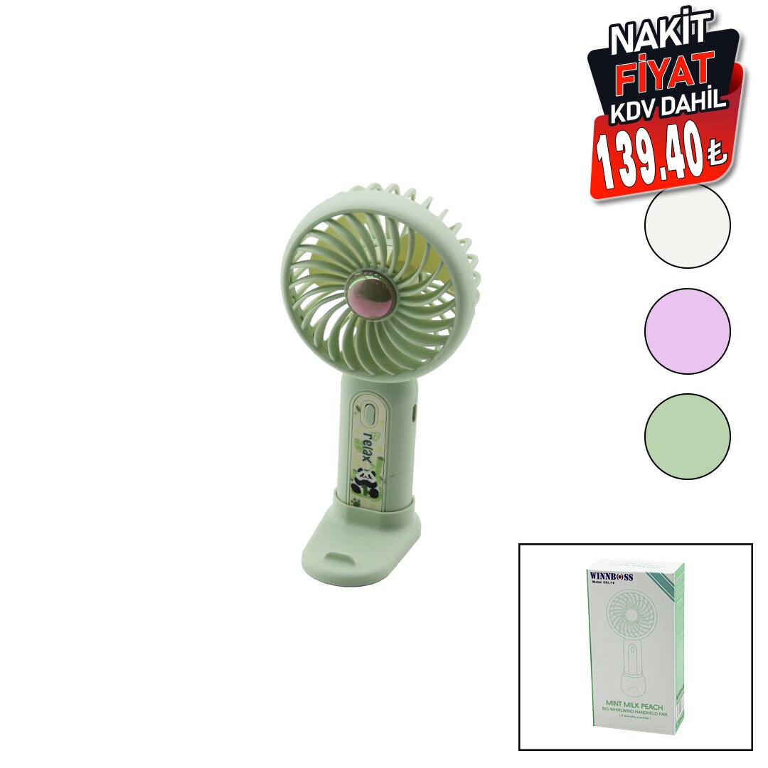 WINNBOSS EKL-14 (USB ŞARJ) MİNİ EL FANI (ÇAP:8.8CM & Y:18.4CM) (SABİT BAŞLIK) (3KADEME HIZ) (TELEFONLUKLU M.ÜSTÜ AYAK) MİNİ VANTİLATÖR*144                     qwe6
