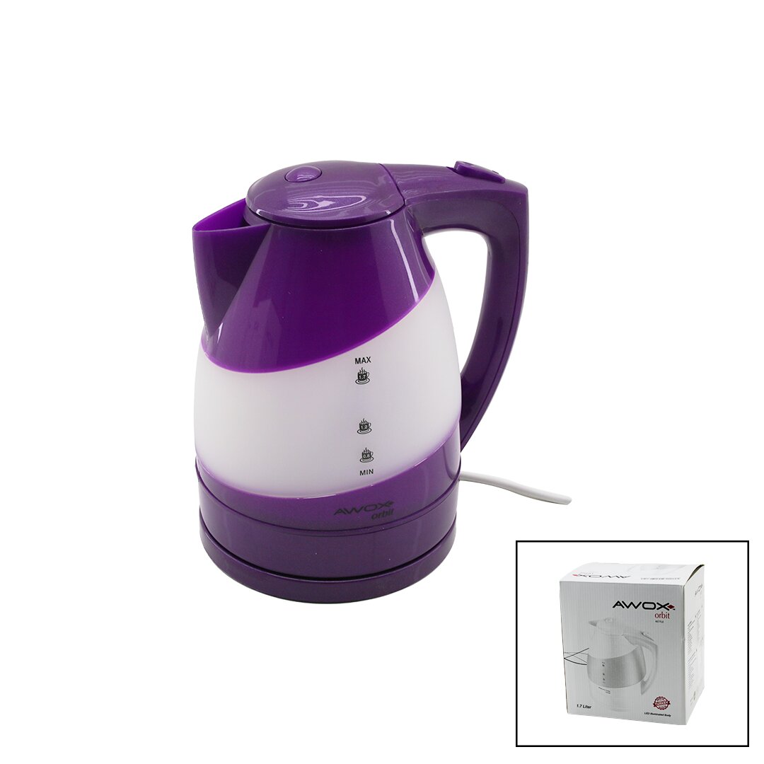 AWOX (MÜRDÜM) (ORBİT) PLS.KETTLE SU ISITICISI (1.7LT) ( 2000W ) ( 360° & LEDLİ ŞEFFAF GÖVDE ) (GİZLİ REZİSTANS) (KİLİTLİ KAPAK)*12