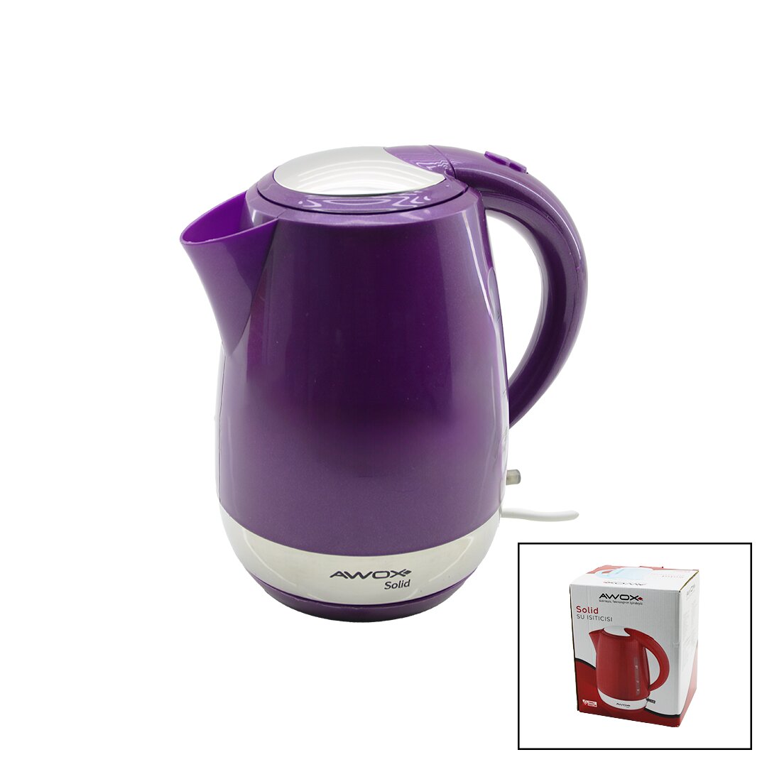 AWOX (MÜRDÜM) (SOLİD) KETTLE SU ISITICI (1.7LT) 2000W (SU GÖSTERGE) (360° GÖVDE=KROM KAPLI TABAN) (GİZLİ REZİSTANS)*16
