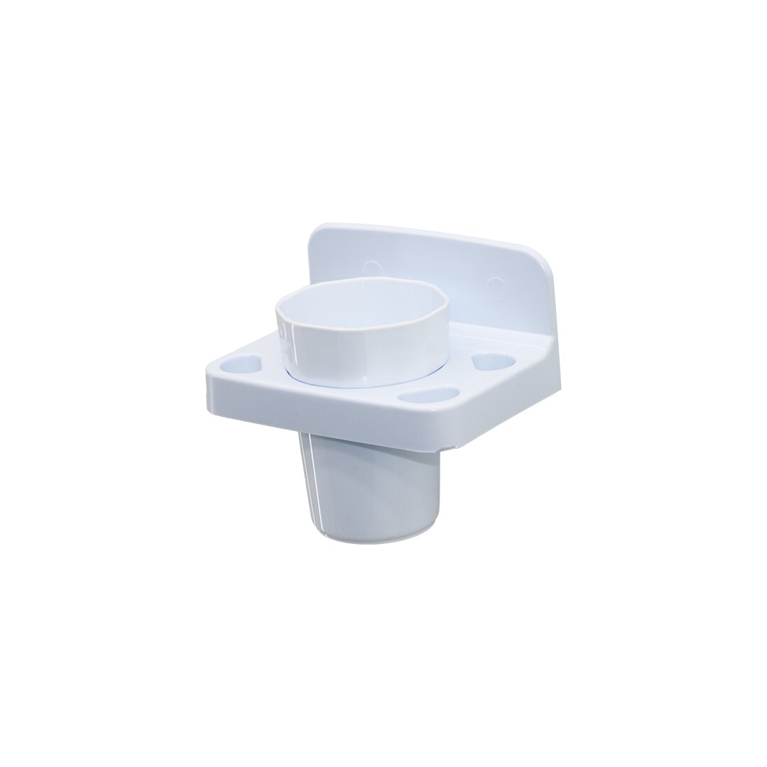 QLUX L-00646 ( ZEN ) DİŞ FIRÇALIK ( D.GEN: 8X12CM ) ( BARDAKLI + 4-FIRÇALIK )(BEYAZ ABS PLASTİK) ( YAPIŞKANLI MONTAJ )*24=K