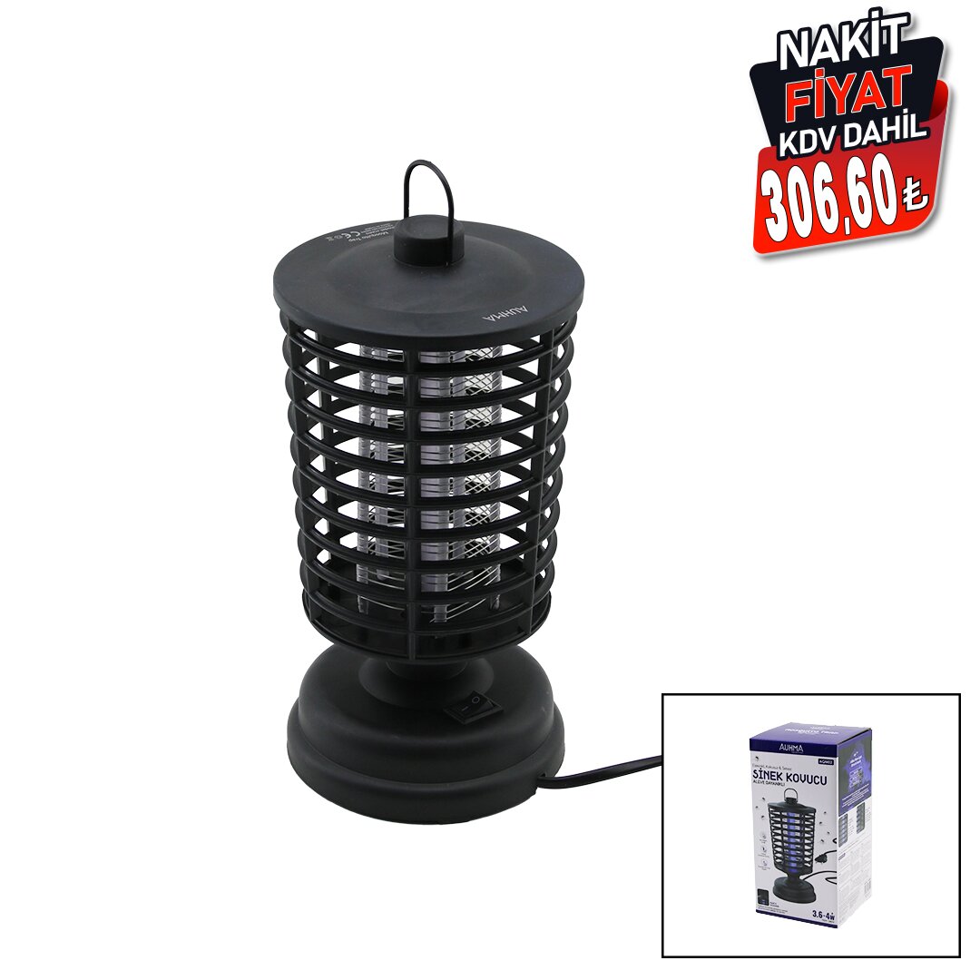 AUHMA MOSQUITO TRAP AQM-02 SİNEK CIZ ÖLDÜRÜCÜ MAKİNE (FENER MODELİ) (MASA ÜSTÜ & ASKI HALKALI) (3.6-4W) (12X21.5CM)*36                     qwe08