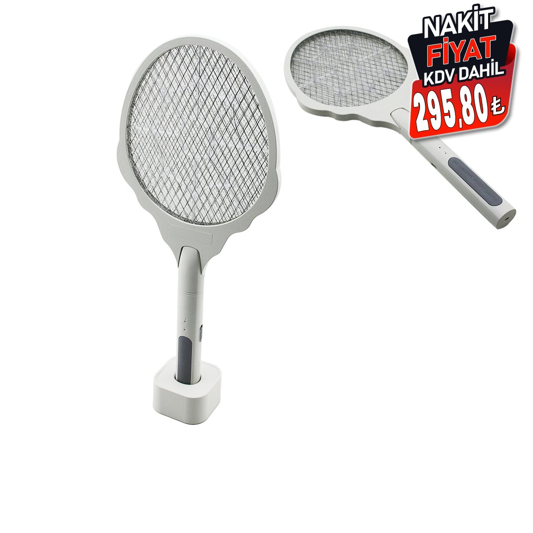 MUTLUSAN-999 520001 ( USB TO TYPE-C ŞARJLI ) SİNEK ÖLDÜRÜCÜ CIZ ( RAKET ) ( AYAK APARATLI & ÇANTALI ) ( 8PCS UV LEDLİ )*30                     qwe09