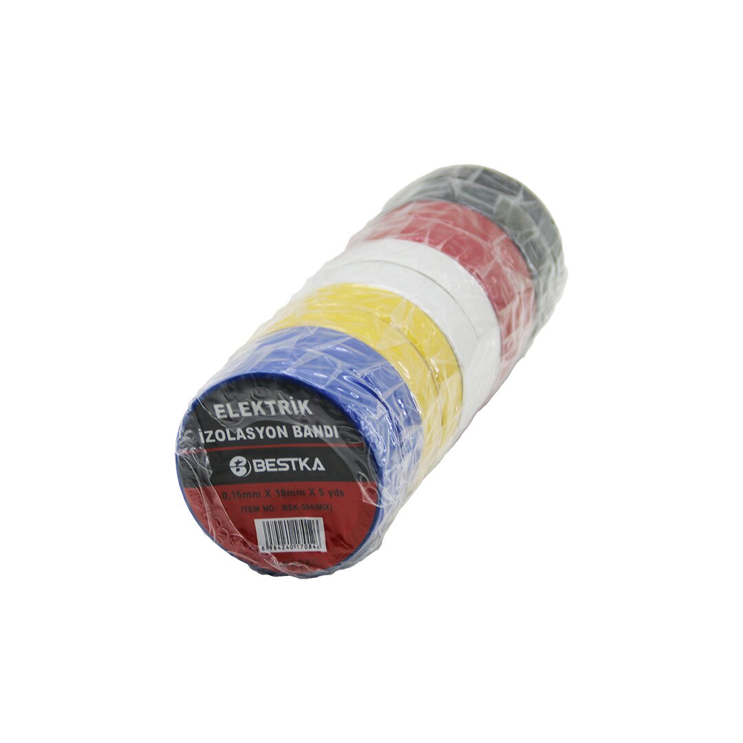 BESTKA BSK-304 ( 0.15MM X 18MM ) ( 5 YDS=4.5MT ) ( MİX RENKLİ ) İZOLASYON ELEKTRİK BANTI*10X50 BESTKA BSK-304 ( 0.15MM X 18MM ) ( 5 YDS=4.5MT ) ( MİX RENKLİ ) İZOLASYON ELEKTRİK BANTI*10X50