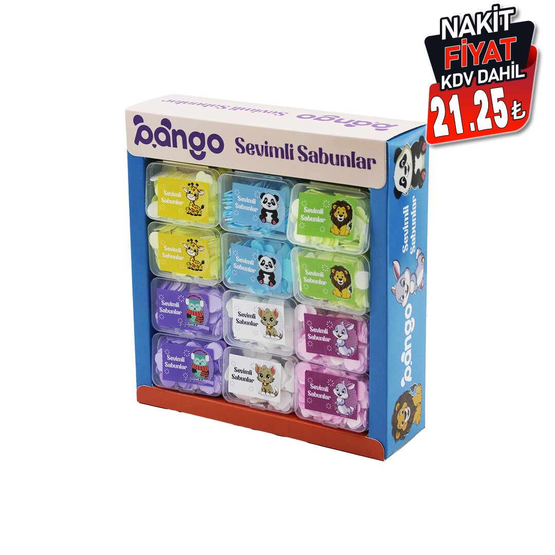 PANGO PNG-7330 SEVİMLİ SABUNLAR (MİNİ=1.2-1.5CM) (SEYAHAT & PİKNİK & OKULDA) (160PCS ± 10) (MİX:KALP& YVRLK&ÇİÇEK)*36X40