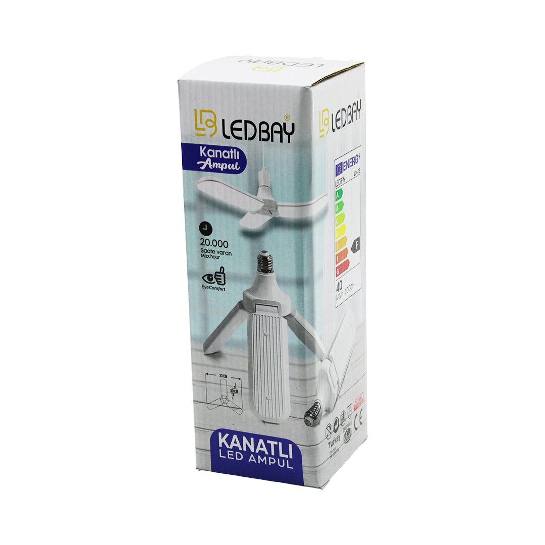 LEDBAY LD-03 (3KOLLU PERVANE MODELİ) BEYAZ LED LAMBA AMPUL (40W & E27)*60
