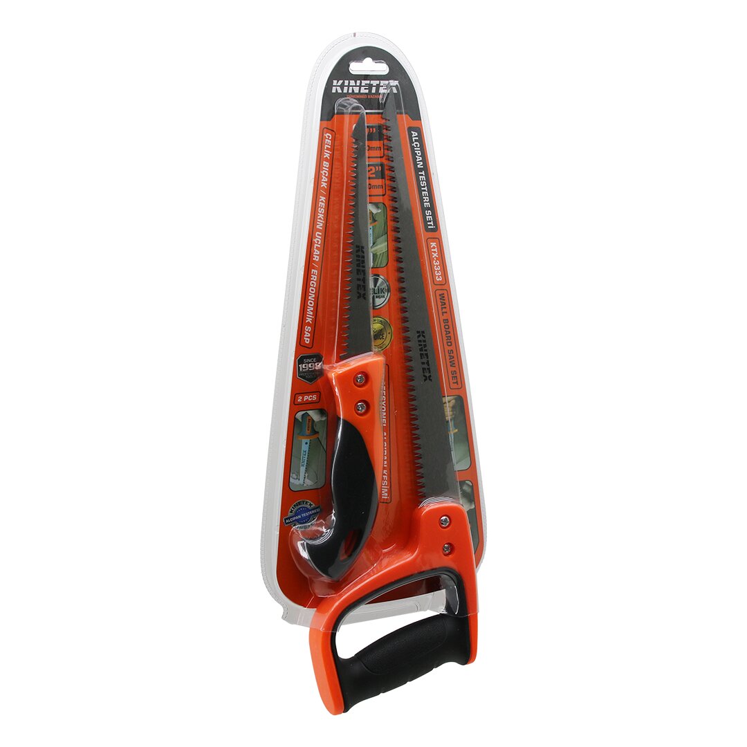 KINETEX KTX-3333 ( 2 PCS ) ALÇIPAN TESTERE SET PROFESYONEL ( 7" & 170MM - 12" & 300MM ) ( ÇELİK BIÇAK & ERGONOMİK SAP )*48