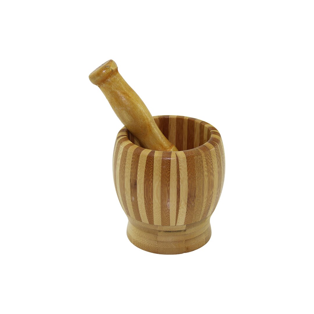 İBİCO İ22-220 ( AHŞAP BAMBU & ÇİZGİLİ ) HAVAN ( SARIMSAK DÖVECEK ) ( Ç: 8.5--D: 6.8 --Y: 10CM ) ( FİLELİ AMBALAJ )*72
