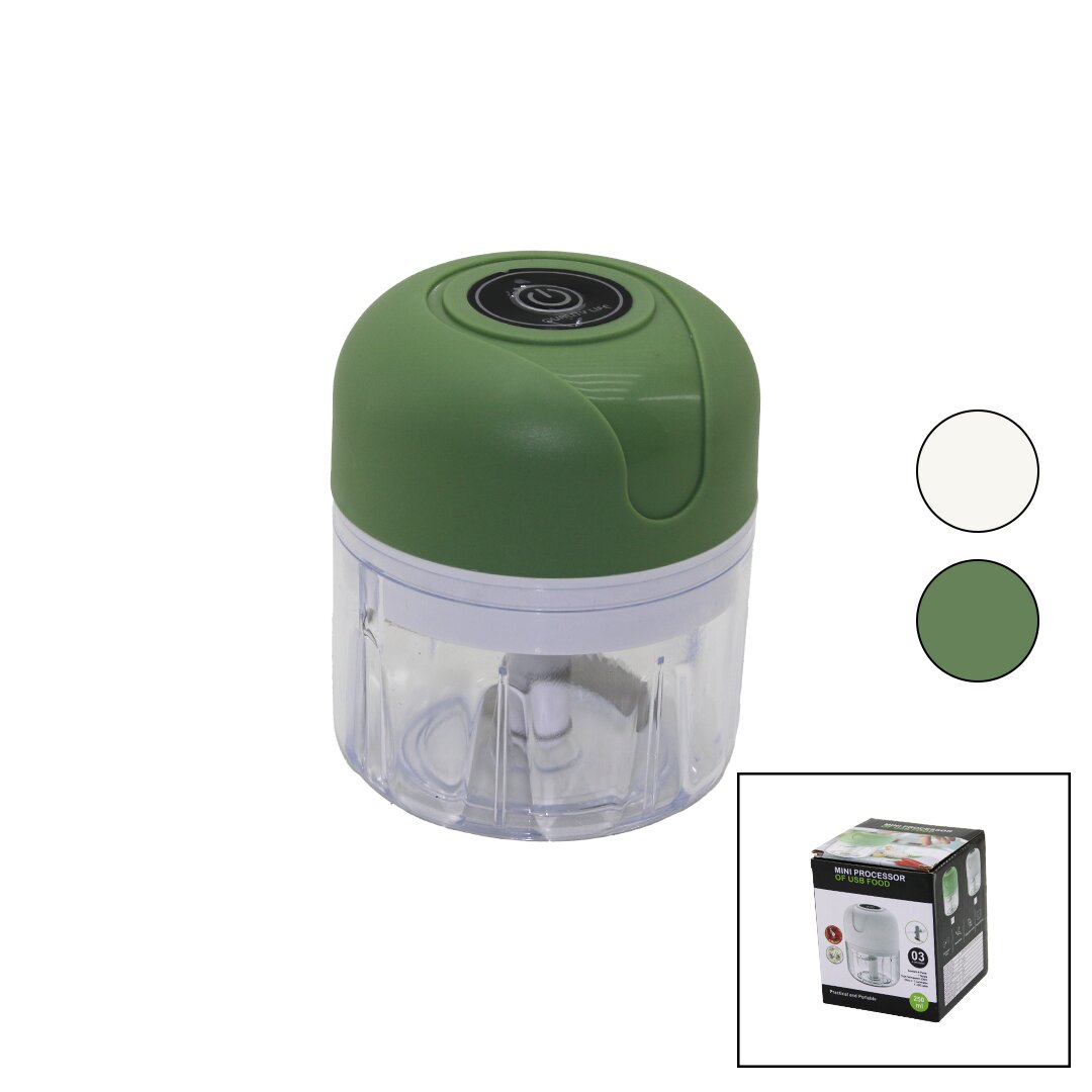 MINI PROCESSOR WH-1002 ( USB ŞARJLI MİNİ ) 3 BIÇAK ( YEDEK BIÇAKLI ) BLENDER RONDO DOĞRAYICI ( 250ML & 45W )*80