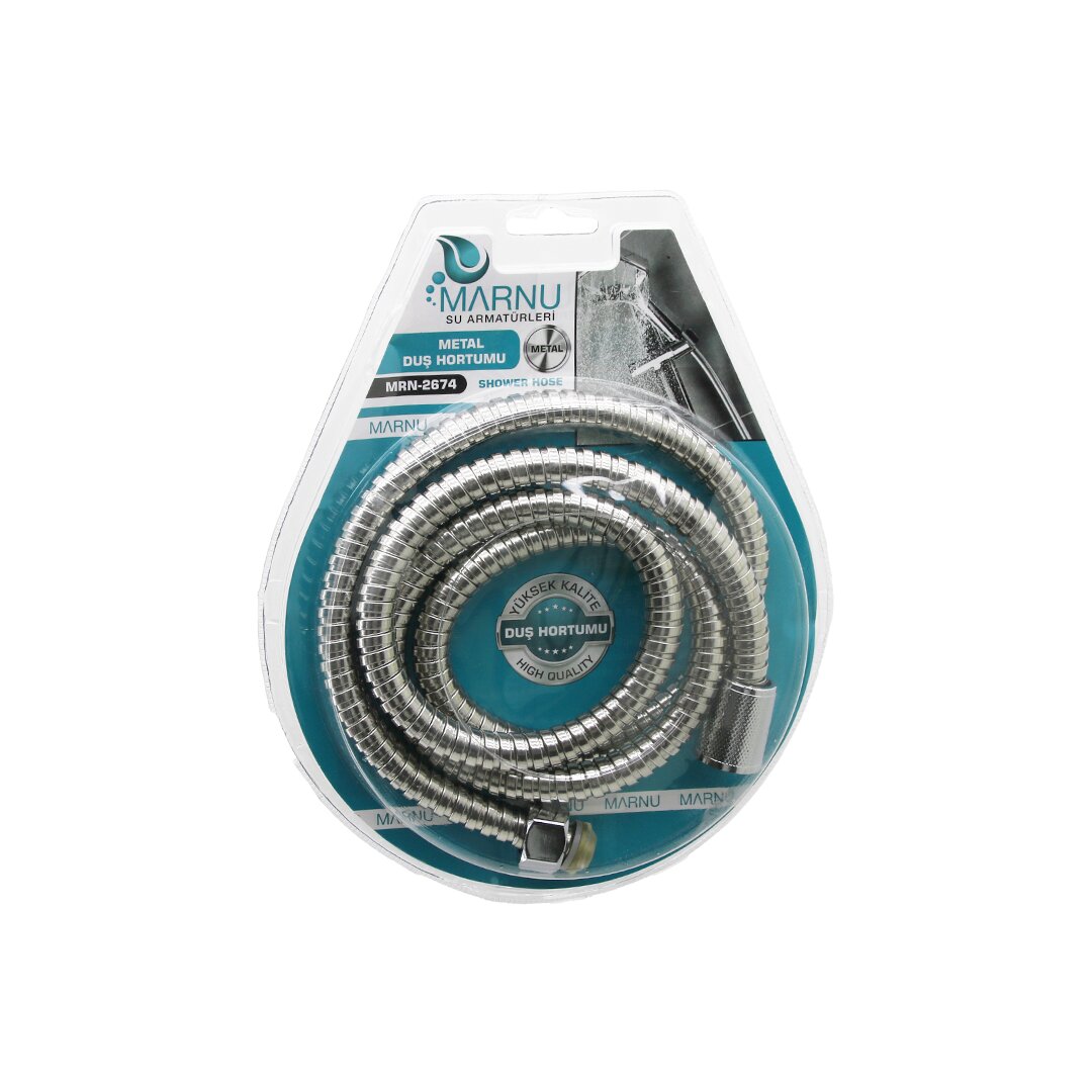 MARNU MRN-2674 ( VAKUMLU & METAL ) ESNEK DUŞ HORTUMU SPİRALİ VAKUMLU 150CM*66