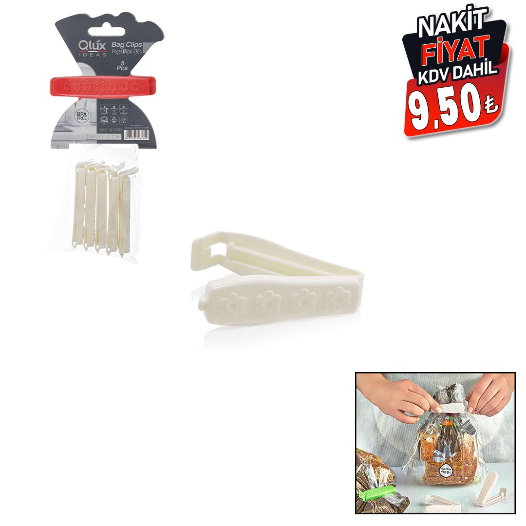 QLUX L-00364 ( 5PCS ) POŞET KLİPSİ SET ( PLASTİK )*25X2                     qwe013