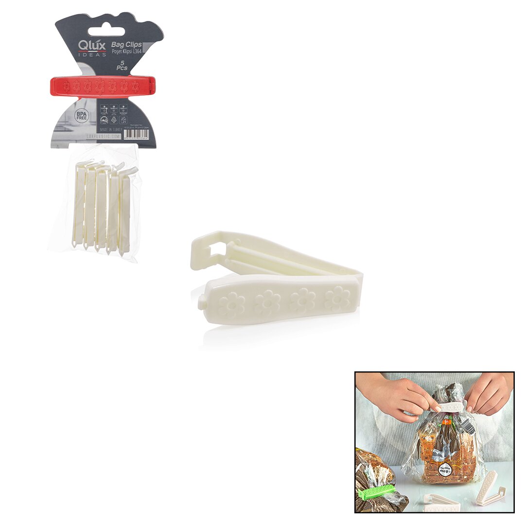 QLUX L-00364 ( 5PCS ) POŞET KLİPSİ SET ( PLASTİK )*25X2                     qwe013