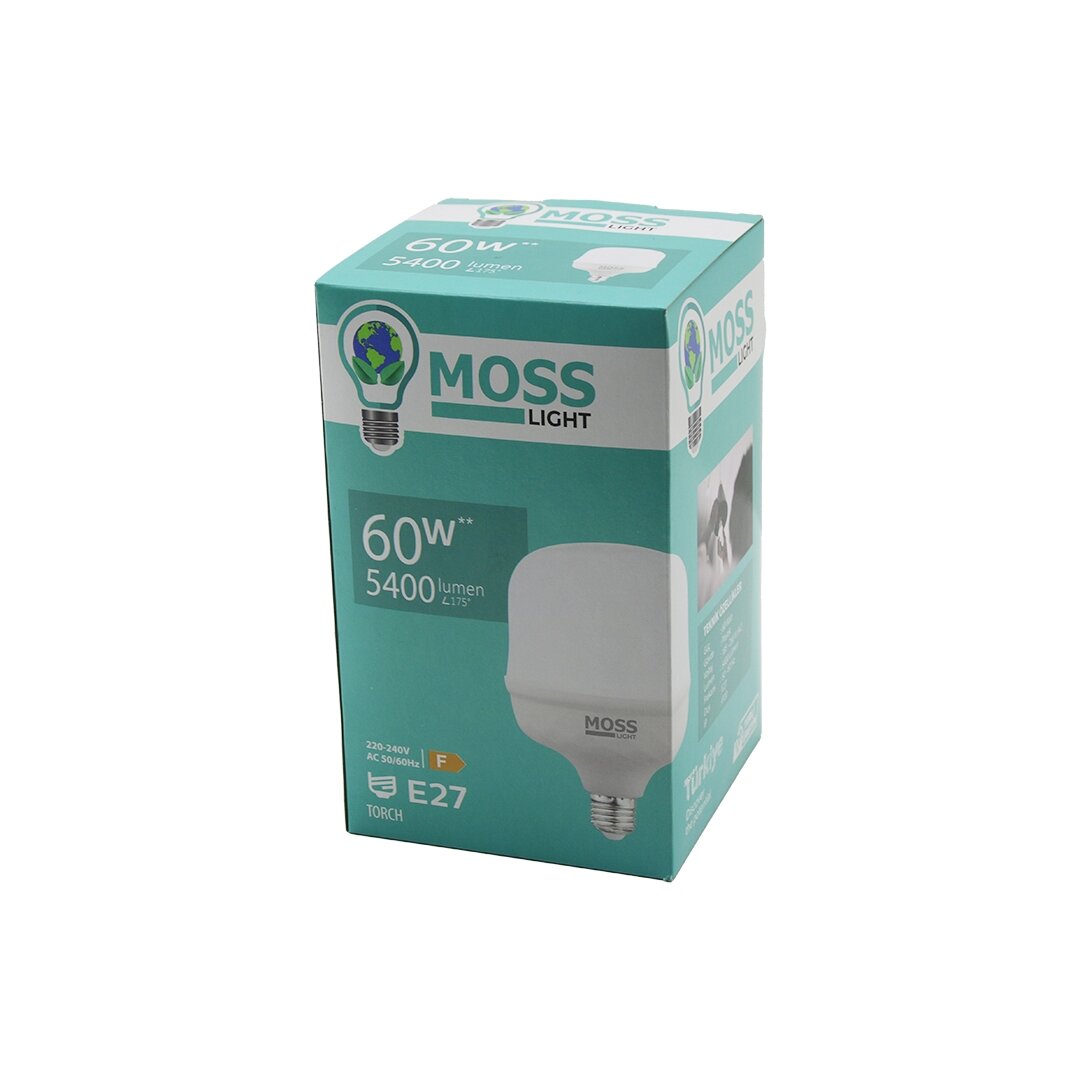 MOSS LIGHT ( 60W ) ( TORCH ) LED AMPUL PLASTİK (E27) (5400LUMEN L175°) (50.000 SAAT ÖMÜR) (IP20) (185-265V (AC) )*24