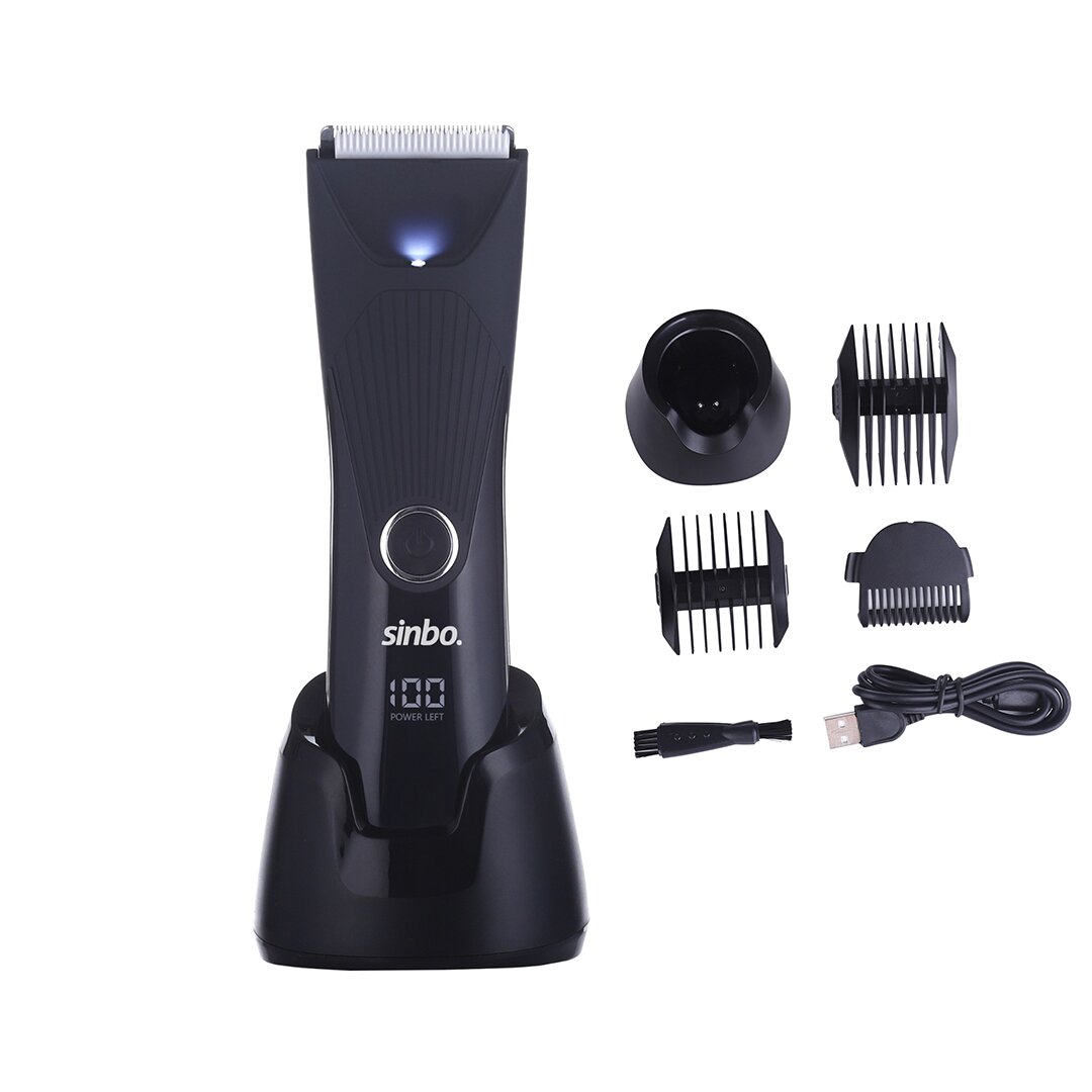 SİNBO SHC-1908 ( USB ŞARJLI & LCD GÖSTERGELİ ) STANDLI SAÇ & SAKAL KESME TRAŞ MAKİNESİ ( SU GEÇİRMEZ )*12