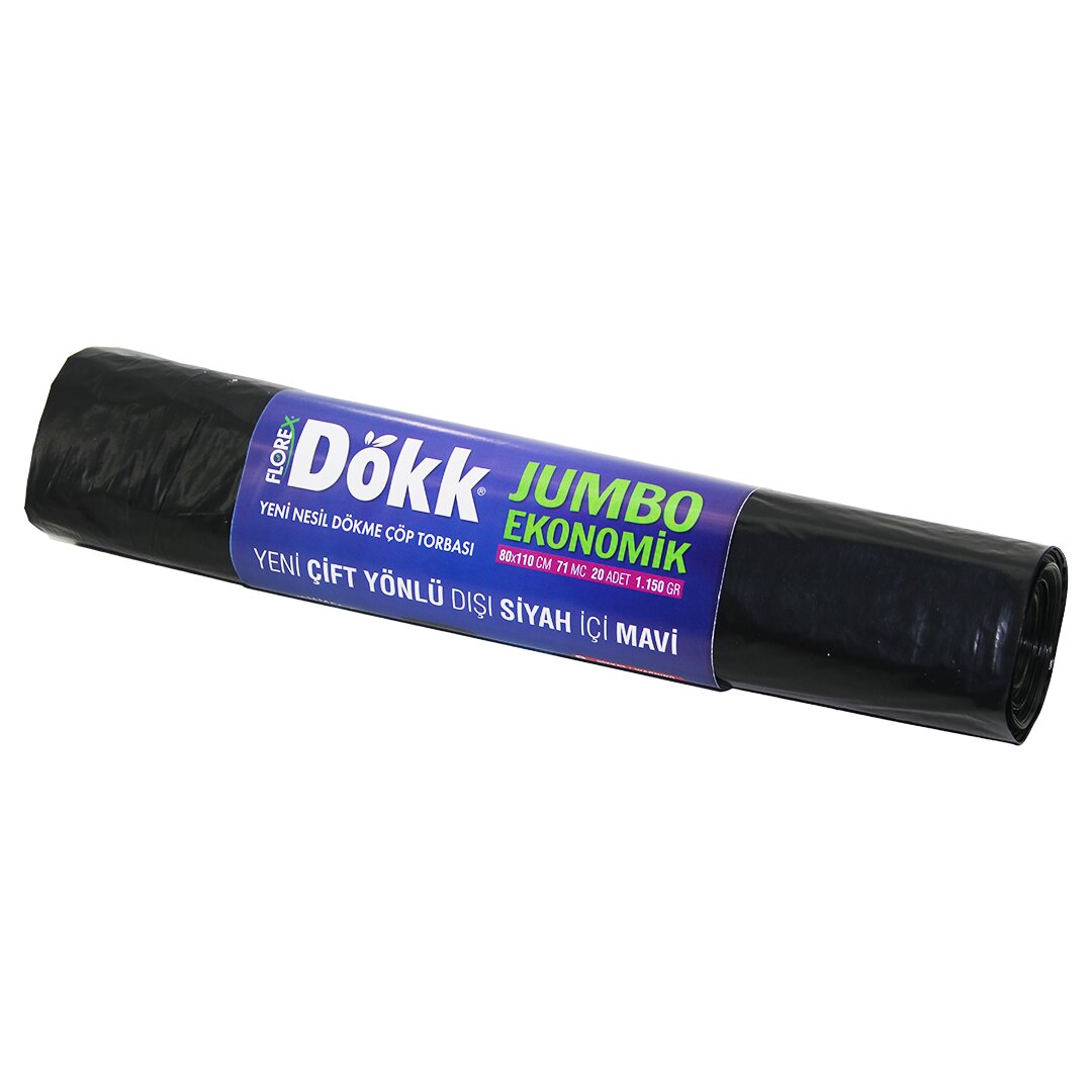 FLOREX-619 DÖKK ( ECO JUMBO ÇİFT YÖNLÜ ) ( 20PCS ) 80X110CM ÇÖP TORBASI*9=K FLOREX-619 DÖKK ( ECO JUMBO ÇİFT YÖNLÜ ) ( 20PCS ) 80X110CM ÇÖP TORBASI*9=K