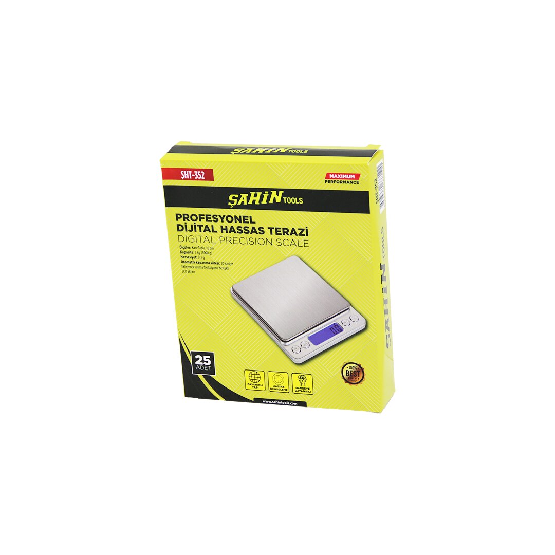 ŞAHİN ŞHT-352 (3000GR/0.01GR) (MİNİ=10.5X13CM) HASSAS TARTI & TERAZİ ( ŞEFFAF PLS.KAPAKLI & PİLLİ= 2PCS İNCE)*50 ŞAHİN ŞHT-352 (3000GR/0.01GR) (MİNİ=10.5X13CM) HASSAS TARTI & TERAZİ ( ŞEFFAF PLS.KAPAKLI & PİLLİ= 2PCS İNCE)*50