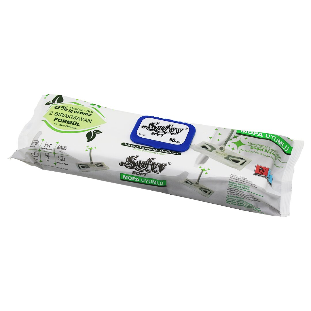 SUFYY SOFT ( MOP HAVLUSU & YÜZEY ) ( 50PCS ) ( BÜYÜK ) ISLAK MENDİL ( EKSTRA KALIN )*12=K SUFYY SOFT ( MOP HAVLUSU & YÜZEY ) ( 50PCS ) ( BÜYÜK ) ISLAK MENDİL ( EKSTRA KALIN )*12=K