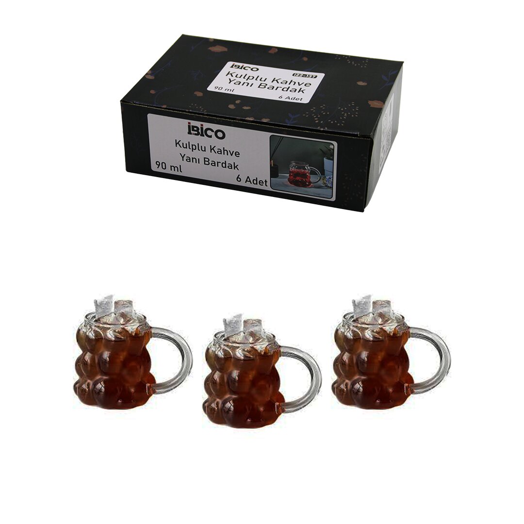 İBİCO İ22-137 ( 6PCS ) ( KULPLU ) ( ÜZÜM & KABARCIKLI CAM ) KAHVE YANI BARDAK ( 90ML )*24=K İBİCO İ22-137 ( 6PCS ) ( KULPLU ) ( ÜZÜM & KABARCIKLI CAM ) KAHVE YANI BARDAK ( 90ML )*24=K