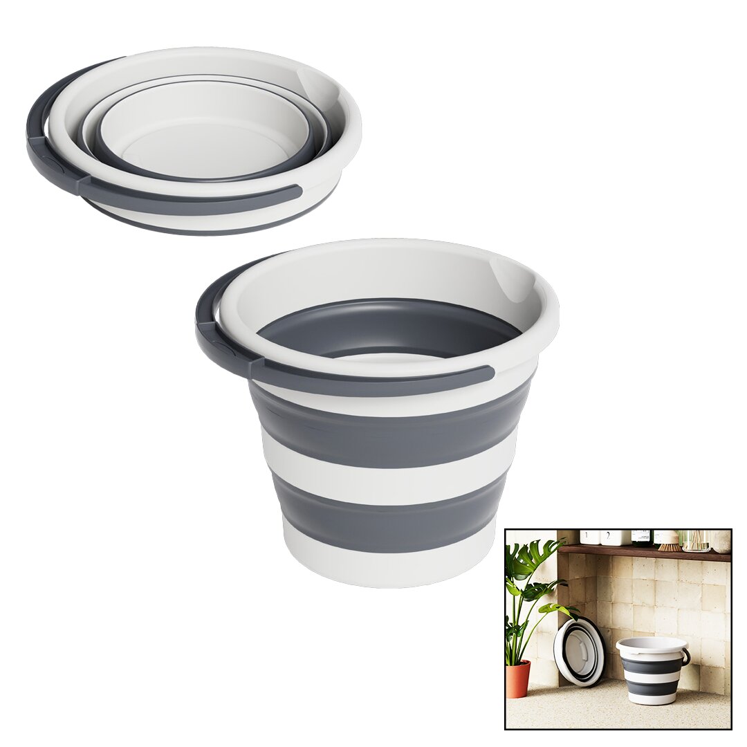 DÜNYA-50017-416 ( GRİ ) ( 12LT ) KATLANABİLİR KOVA ( 335X68MM - 335X260MM )*10=K