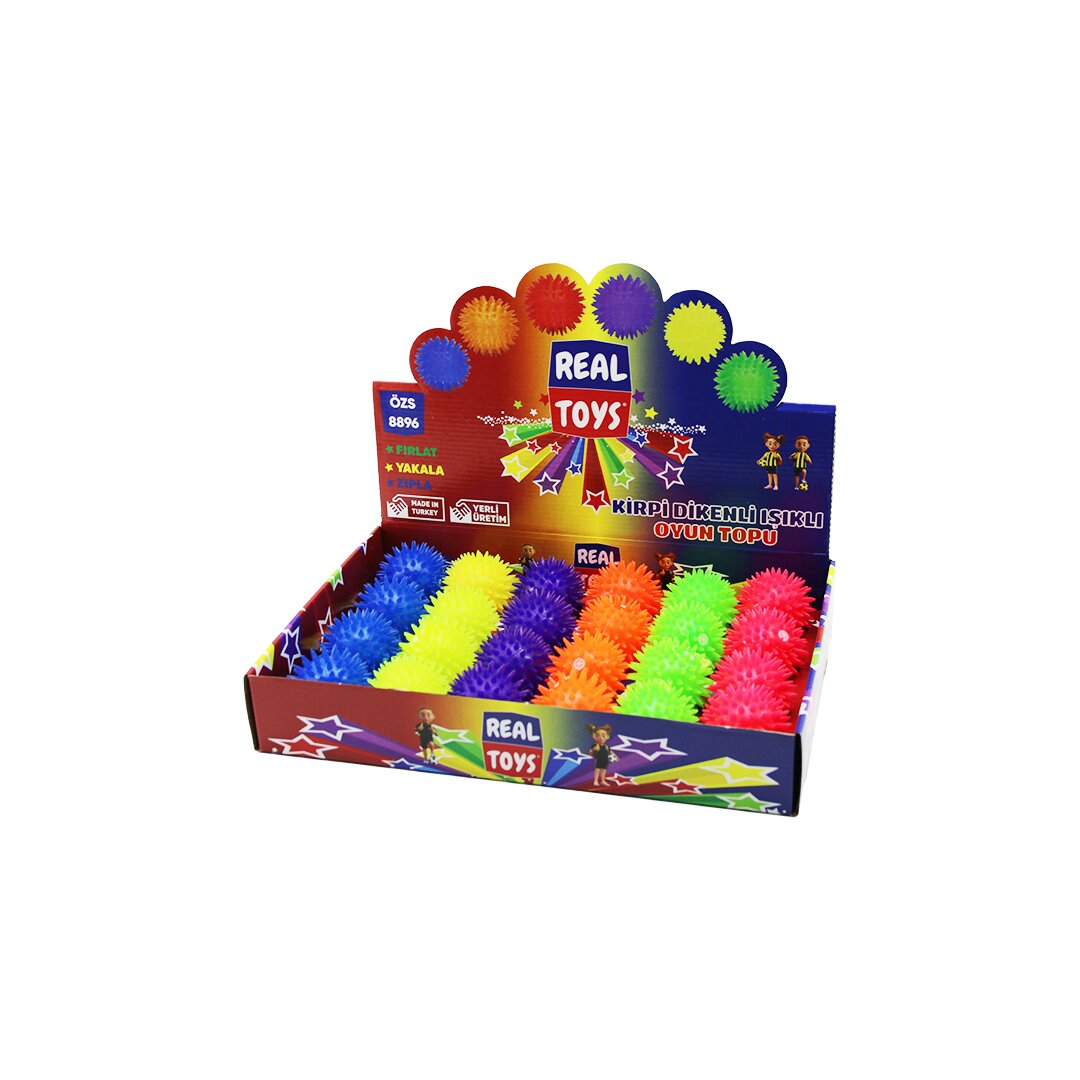 SPORT BALL YING REAL ÖZS-8896 ( SESLİ ) ( IŞIKLI ) KİRPİ TOP ( FIRLAT-YAKALA-ZIPLA )*24X26