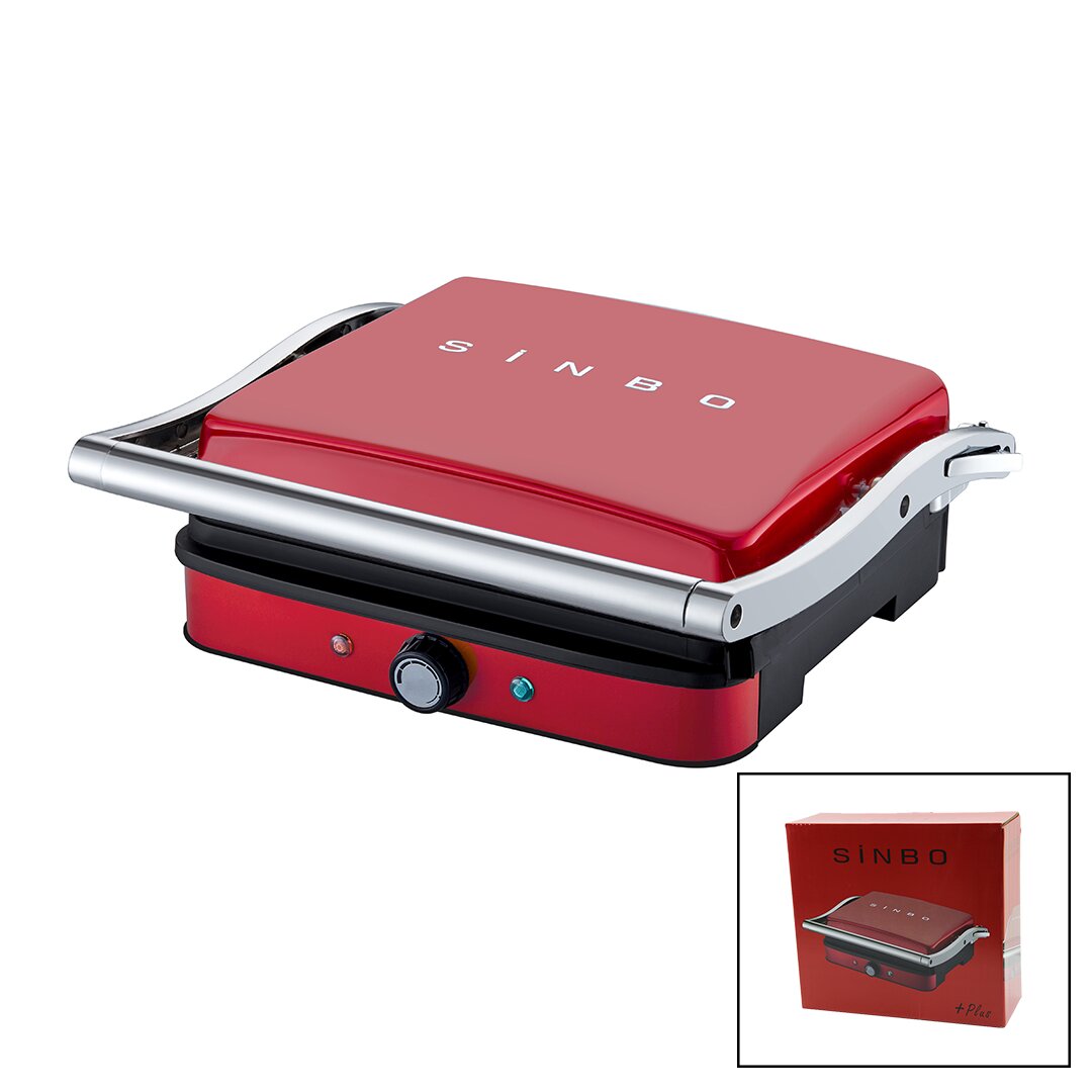 SİNBO SSM-2571 ( KIRMIZI ) IZGARA VE TOST MAKİNESİ ( AYARLANABİLİR ISI ) ( 180° AÇILABİLİR ÜST GÖVDE )*4 SİNBO SSM-2571 ( KIRMIZI ) IZGARA VE TOST MAKİNESİ ( AYARLANABİLİR ISI ) ( 180° AÇILABİLİR ÜST GÖVDE )*4