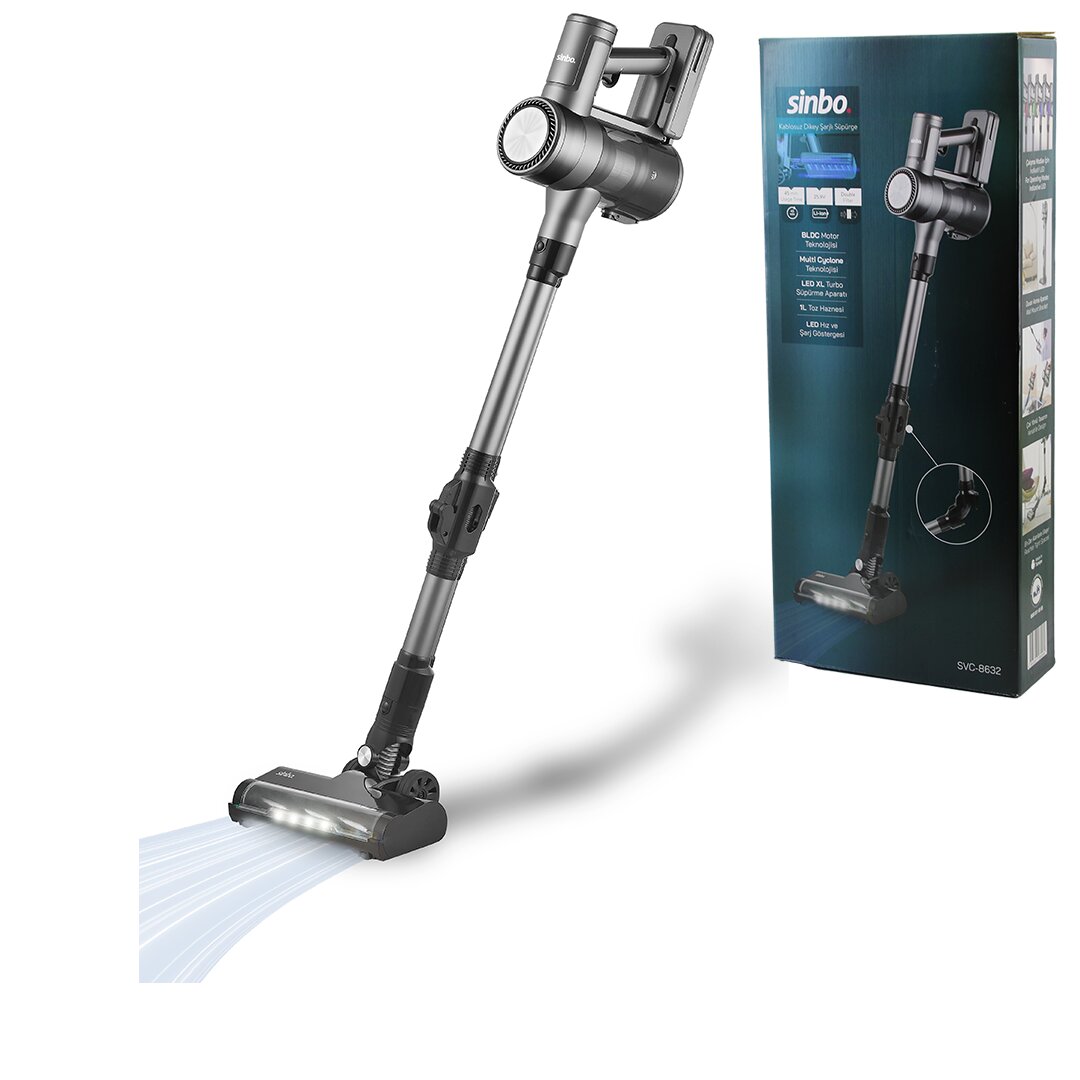 SİNBO SVC-8632 KABLOSUZ DİKEY SARJLI SÜPÜRGE ( KATLANIR ERGONOMİK BORU ) *1 SİNBO SVC-8632 KABLOSUZ DİKEY SARJLI SÜPÜRGE ( KATLANIR ERGONOMİK BORU ) *1