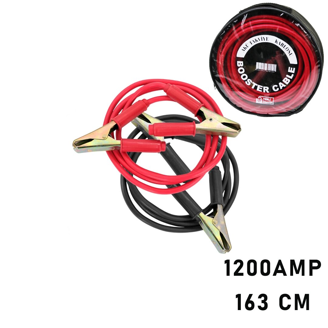 BOOSTER-1212 ( 1200 AMPER ) OTO & ARAÇ AKÜ TAKVİYE KABLOSU SETİ ( 1.63MT ) ( PENCERELİ BEZ ÇANTALI ) *30 BOOSTER-1212 ( 1200 AMPER ) OTO & ARAÇ AKÜ TAKVİYE KABLOSU SETİ ( 1.63MT ) ( PENCERELİ BEZ ÇANTALI ) *30