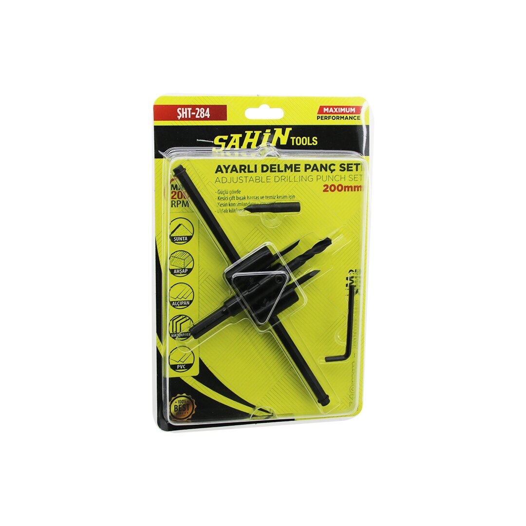 ŞAHİN TOOLS ŞHT-284 ( AYARLI ) ALÇI DELME PANÇ SETİ ( 40MM-200MM ) ( AHŞAP & ALÇIPAN & KARTONPİYER & PVC )*5X10 ŞAHİN TOOLS ŞHT-284 ( AYARLI ) ALÇI DELME PANÇ SETİ ( 40MM-200MM ) ( AHŞAP & ALÇIPAN & KARTONPİYER & PVC )*5X10