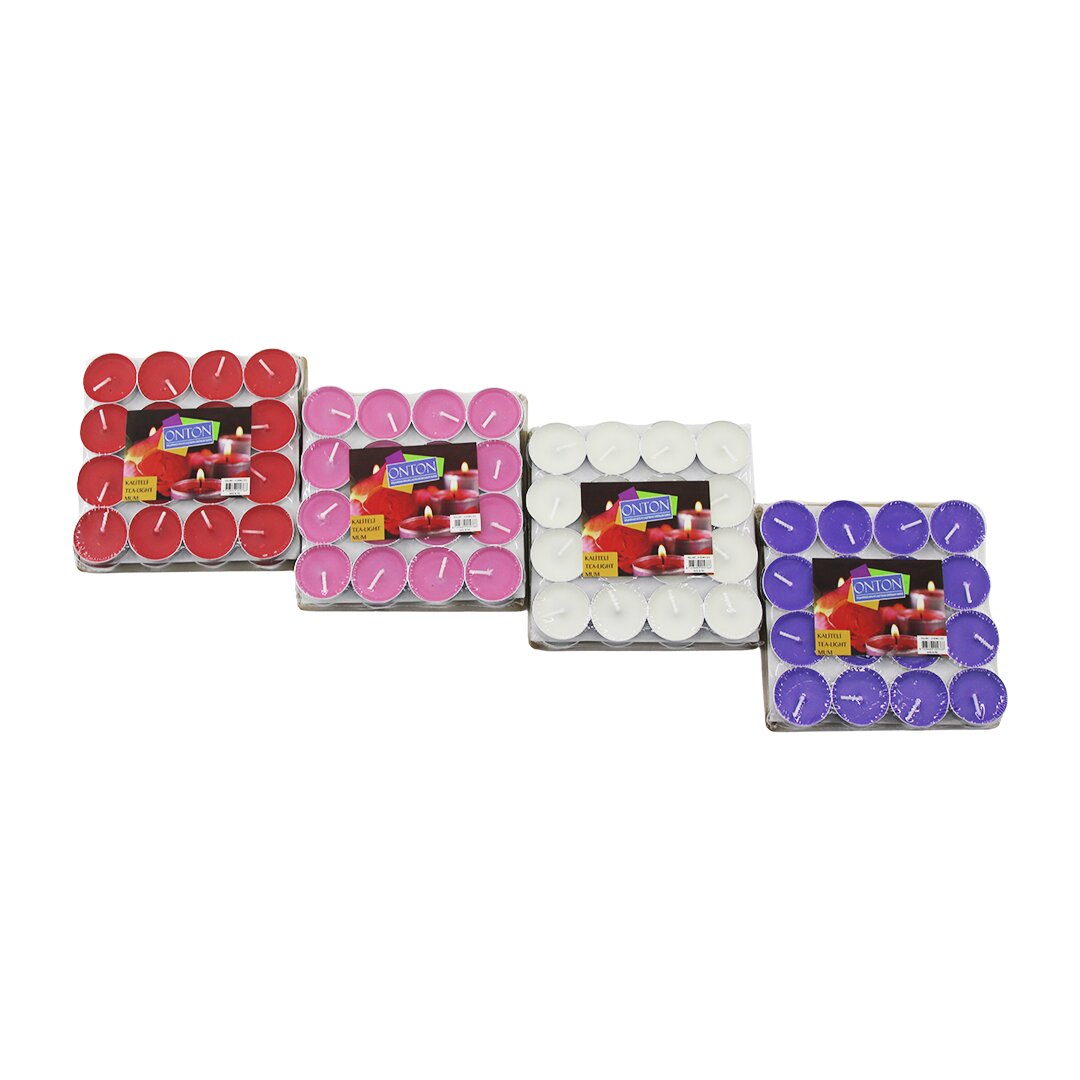 ONTON-41 ( 32PCS ) ( RENKLİ ) TEA LİGHT YUVARLAK MUM MİX*48 ONTON-41 ( 32PCS ) ( RENKLİ ) TEA LİGHT YUVARLAK MUM MİX*48