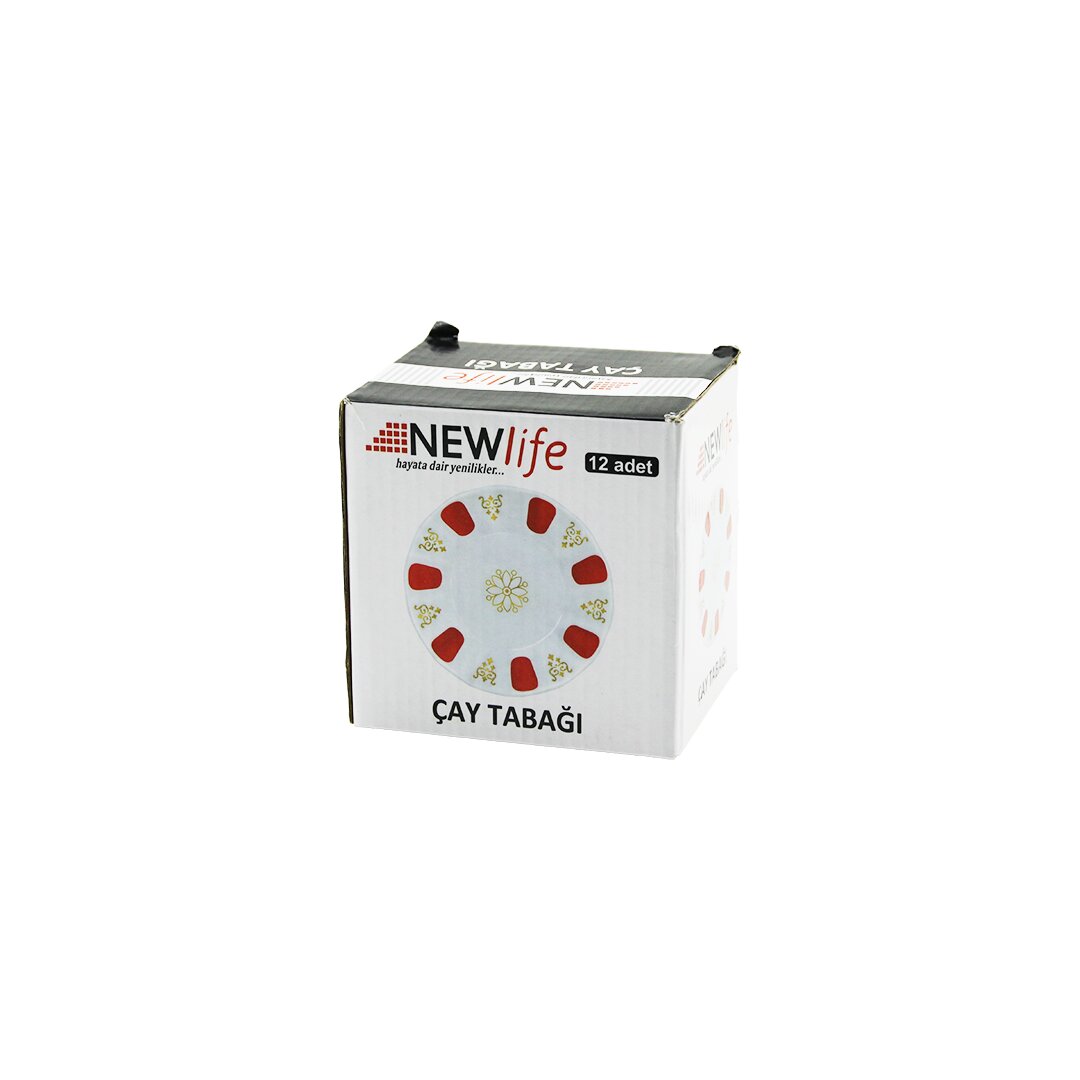 NEWLİFE CLKN-1636  ( KIRMIZI & BEYAZ ) ( PORSELEN ) ÇAY TABAK*12X18