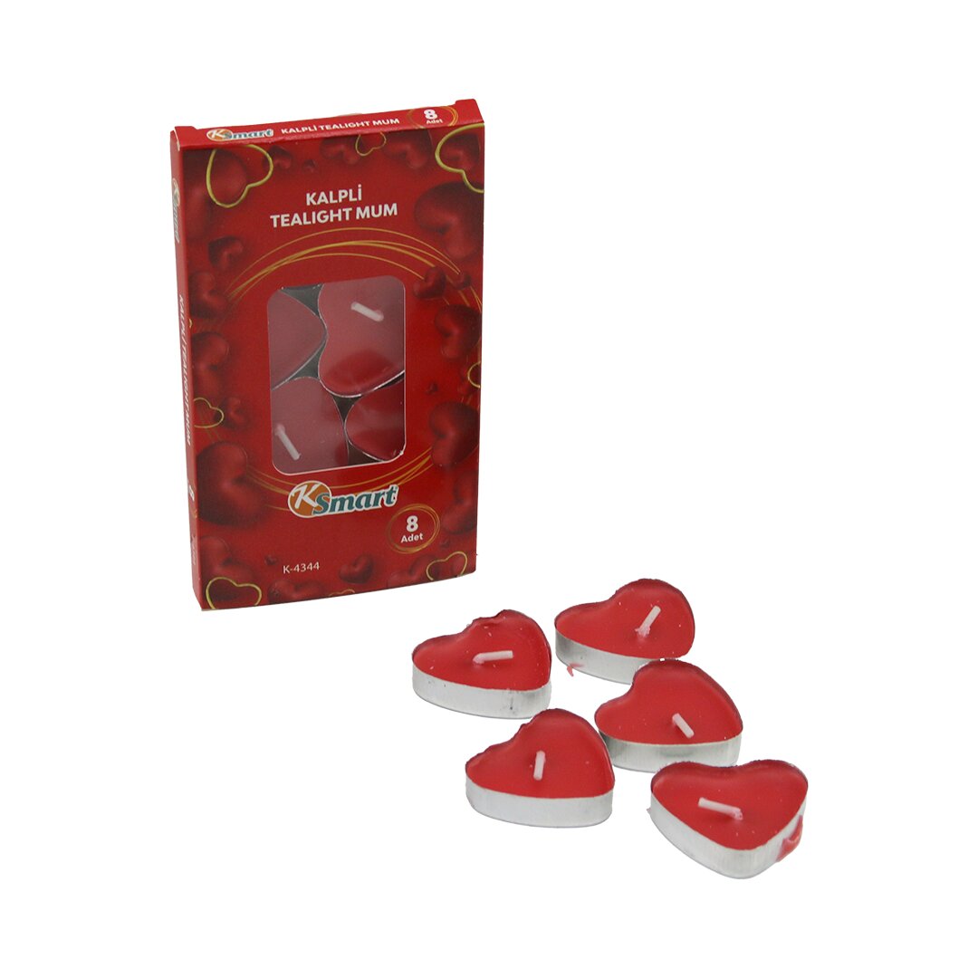 KSMART K-4344 ( 8 PCS ) ( KALPLİ ) KIRMIZI TEA LIGHT MUM*50X6 KSMART K-4344 ( 8 PCS ) ( KALPLİ ) KIRMIZI TEA LIGHT MUM*50X6