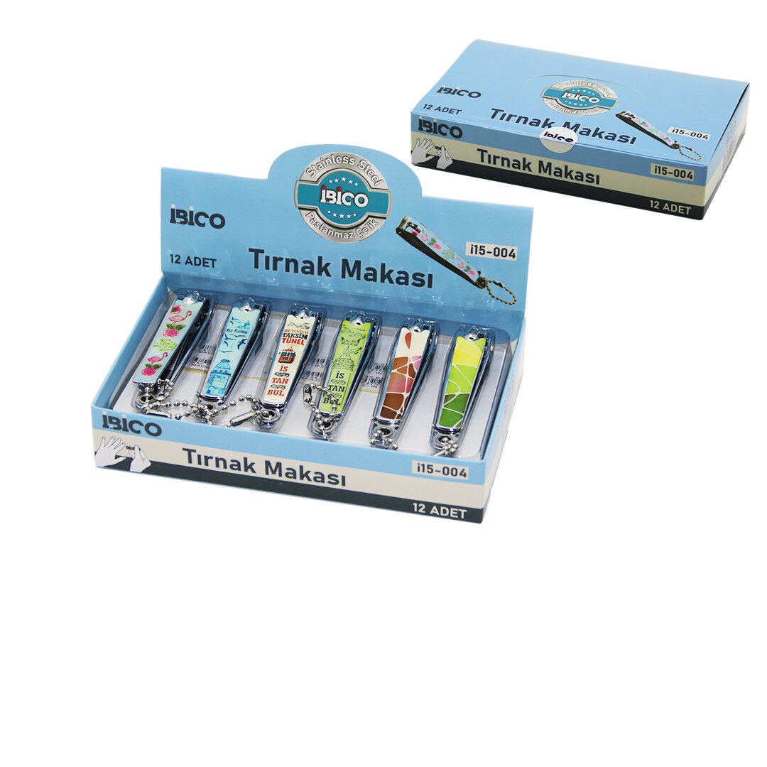 İBİCO İ15-004 ( BÜYÜK & RENKLİ DESENLİ ) TIRNAK MAKASI*12X50 İBİCO İ15-004 ( BÜYÜK & RENKLİ DESENLİ ) TIRNAK MAKASI*12X50