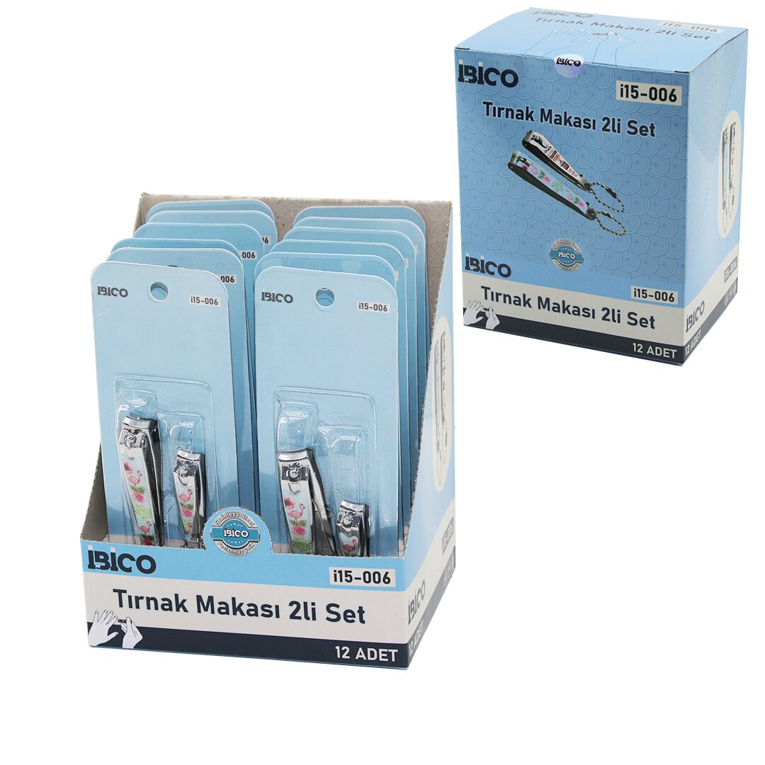 İBİCO İ15-006 ( 2PCS ) ( RENKLİ DESENLİ ) TIRNAK MAKASI SETİ*12X30 İBİCO İ15-006 ( 2PCS ) ( RENKLİ DESENLİ ) TIRNAK MAKASI SETİ*12X30